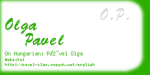 olga pavel business card